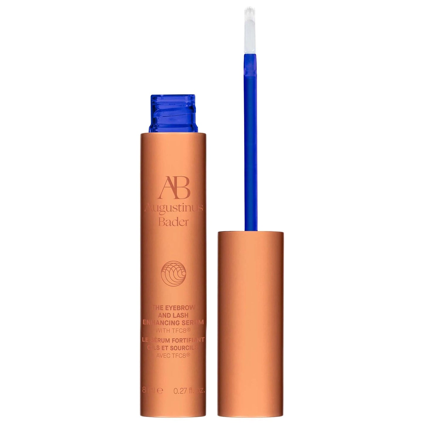 Eyebrow pencil by Augustinus Bader in copper bottle with blue wand applicator on Tampa Home & Garden Store