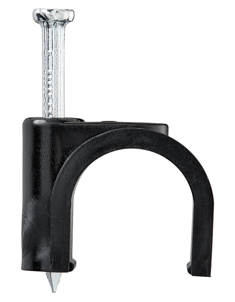 Drip Tubing Anchor Strap Orbit Irrigation, black U-clamp with metal spike for outdoor use on Tampa Home & Garden Store