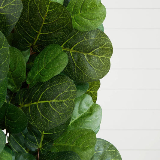 Nearly Natural 6 ft artificial fiddle leaf fig tree with dark green leaves and bold vein detail on Tampa Home & Garden Store