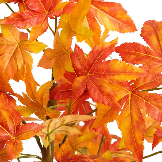 Autumn Deluxe Maple artificial tree close-up with orange leaves Nearly Natural on Tampa Home & Garden Store