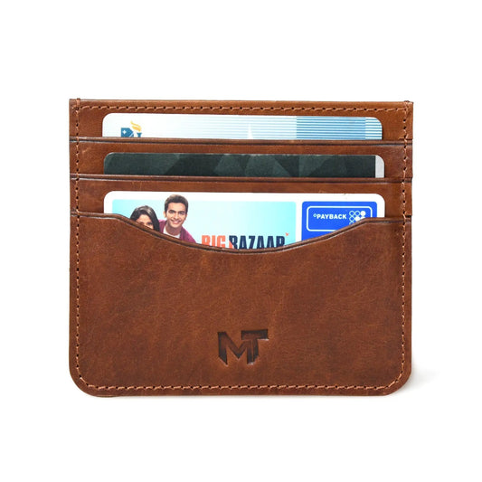 Leather six-card credit card holder wallet in brown by Classy Leather Bags on Tampa Home & Garden Store