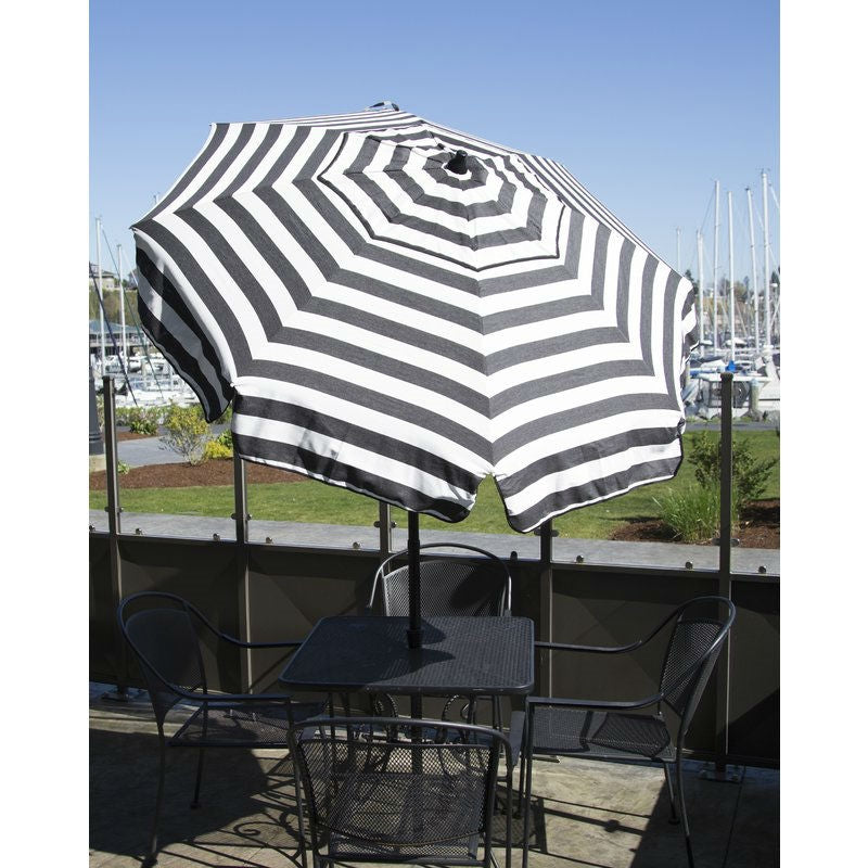 6 Foot Black White Stripe Drape Umbrella Manual Lift with Tilt - Tampa Home & Garden Store