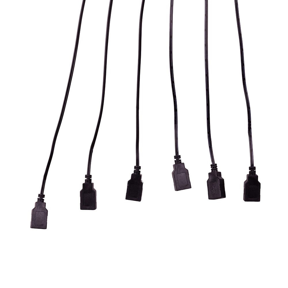 6 Port USB Extension Cord with 2 Amp Power Plug - Black - Tampa Home & Garden Store