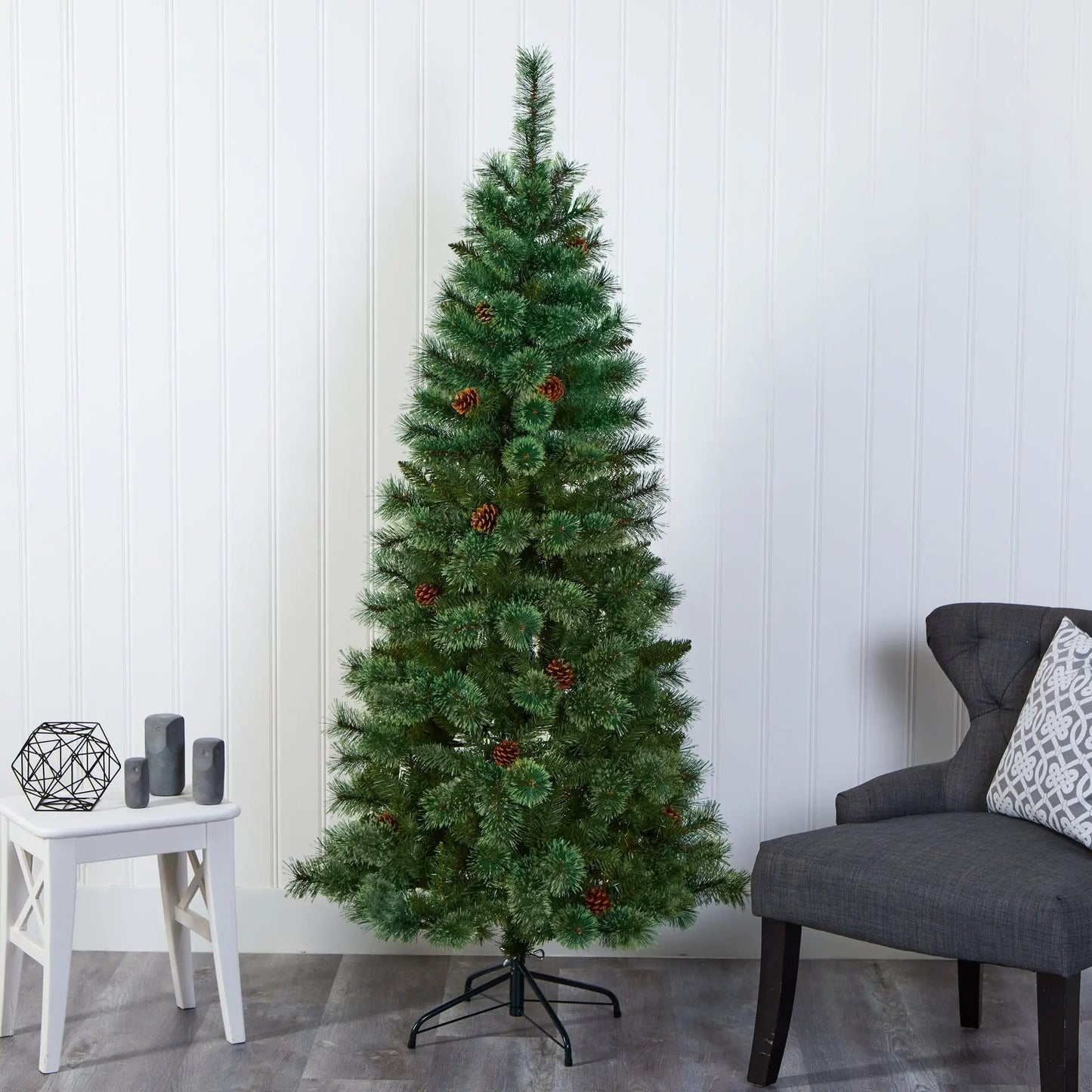 White Mountain Pine Christmas Tree 477 branches green with pinecones on Tampa Home & Garden Store