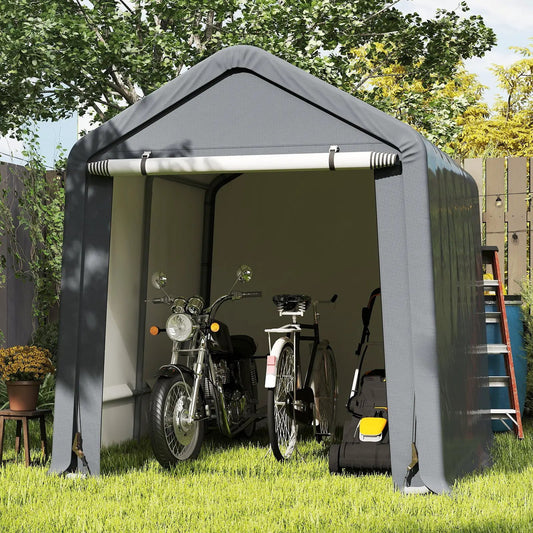 6 x 6.5/8 x 6.5 Feet Portable Motorcycle Outdoor Storage Shelter-8 Feet - Tampa Home & Garden Store