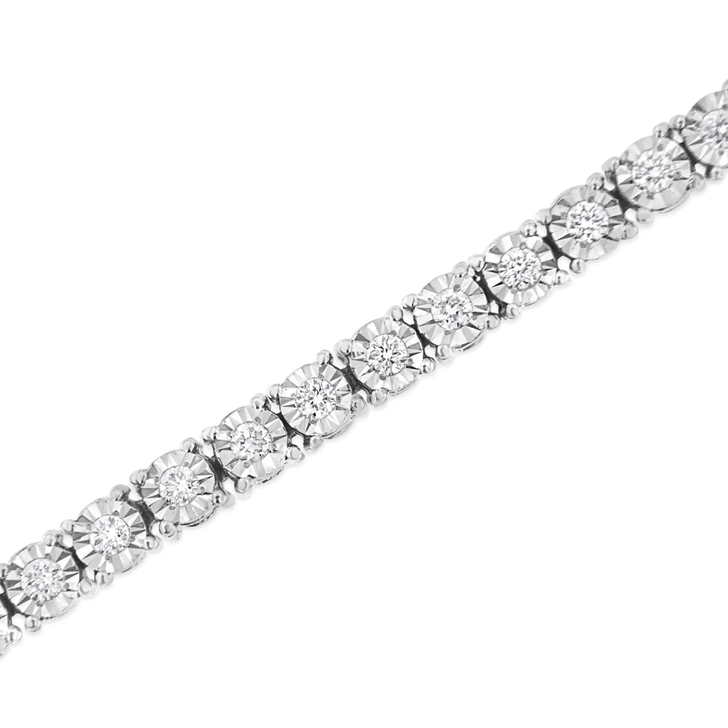 14K white gold lab-grown diamond tennis bracelet with round brilliant diamonds in prong settings on Tampa Home & Garden Store