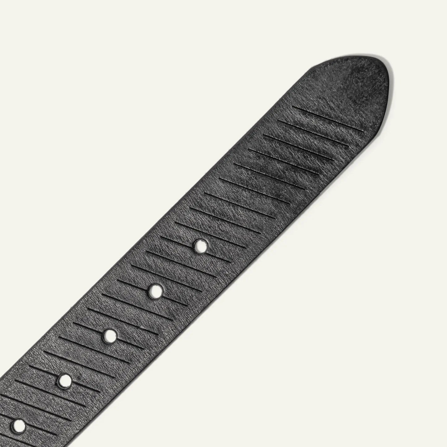 Razor Cut Belt Will Leather Goods, black Italian leather with diagonal cuts on Tampa Home & Garden Store