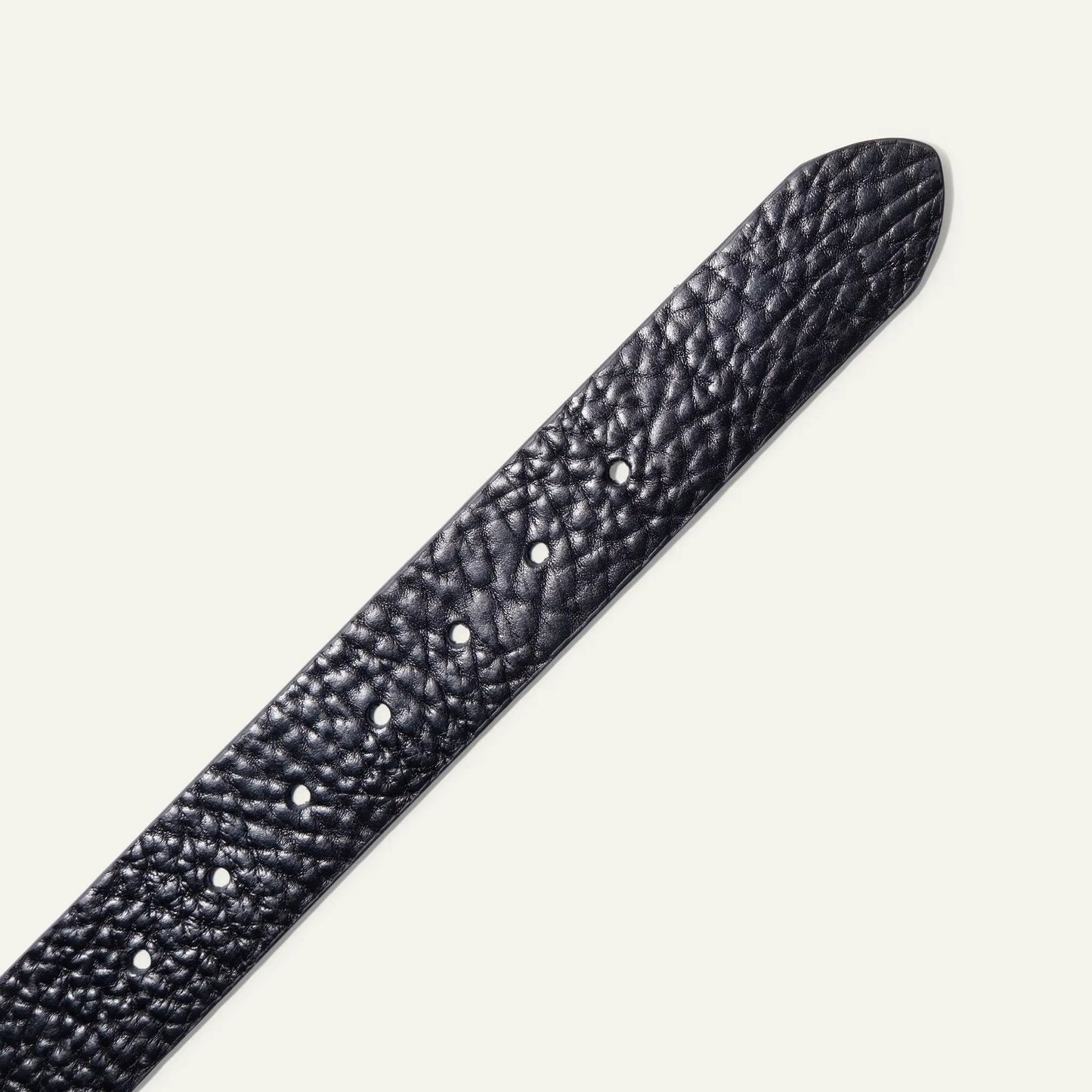Interchangeable 38mm buckle belt strap in black pebble-grain leather with punched holes on Tampa Home & Garden Store