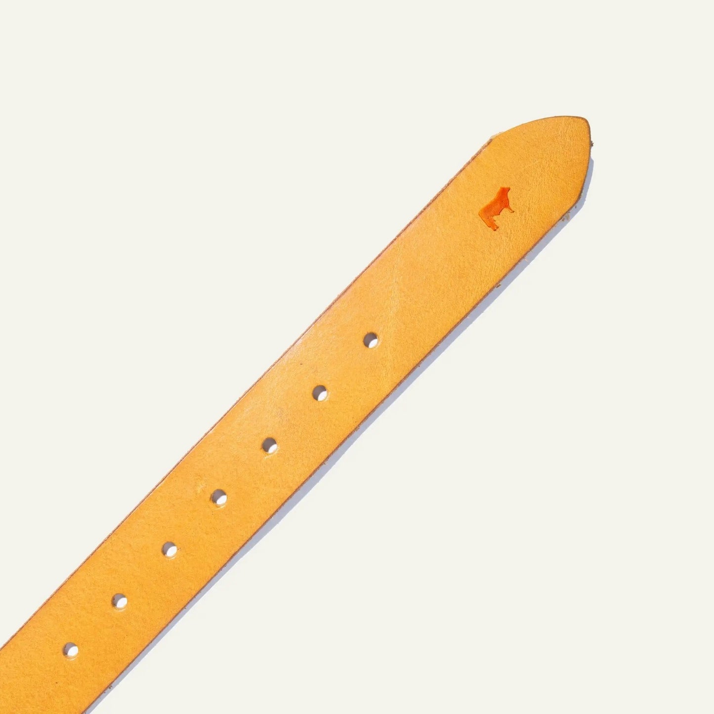 Jelly Bean Belt orange leather belt with punched holes by Will Leather Goods on Tampa Home & Garden Store