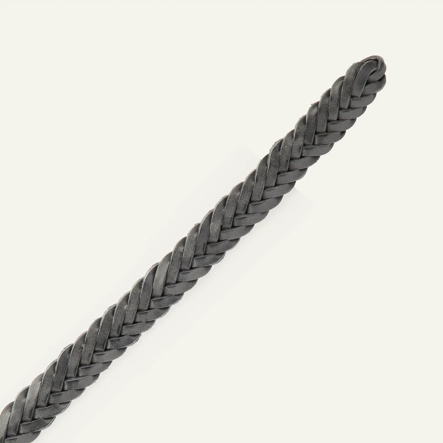 Five Strand Braided Leather Belt Full Grain, gray full-grain leather, braided belt on Tampa Home & Garden Store
