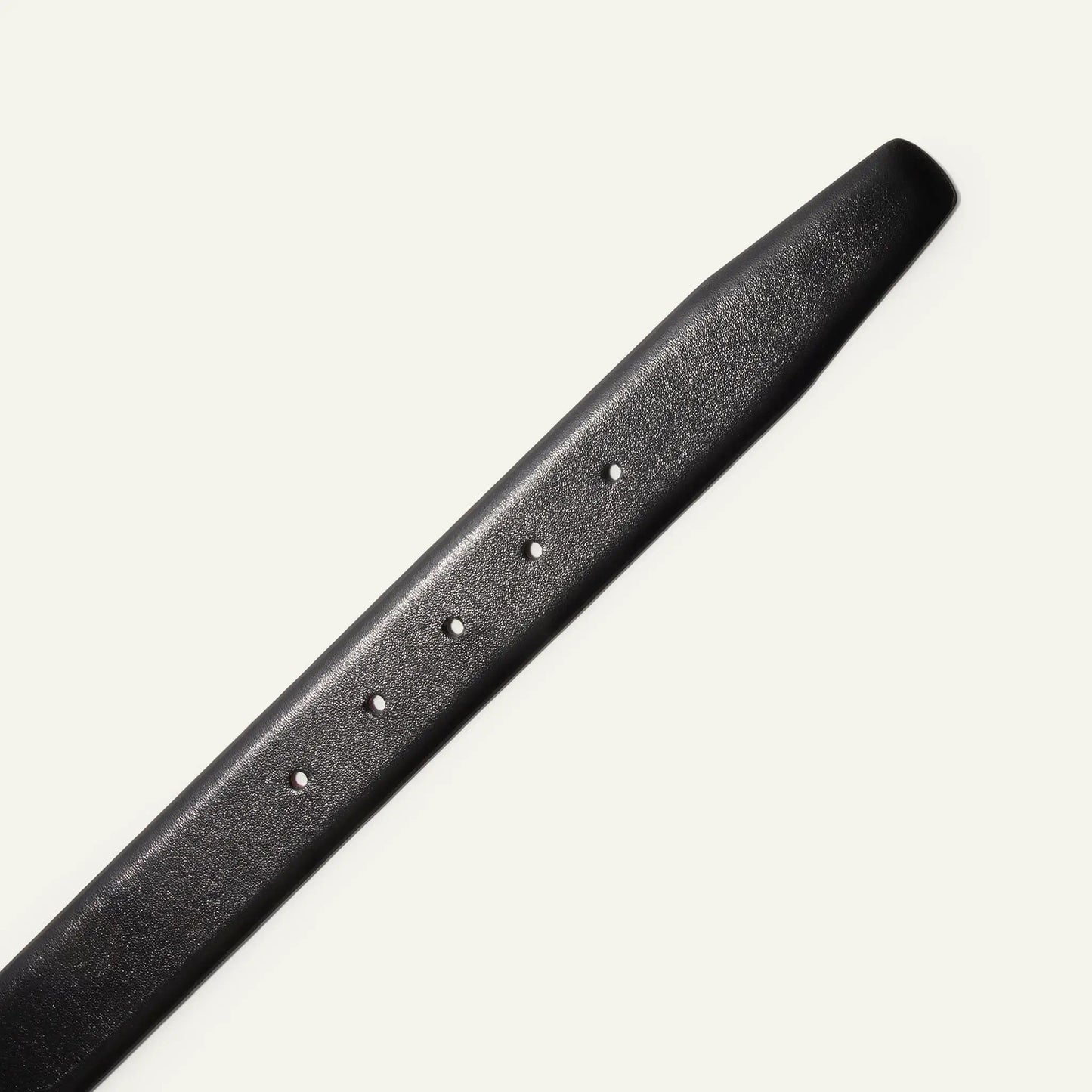 Glazed Calfskin Belt by Will Leather Goods, black textured leather with punched holes on Tampa Home & Garden Store