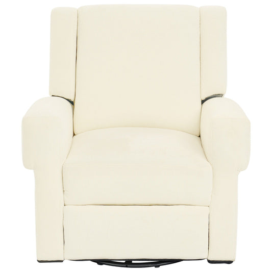 Manual Recliner Chair with Swivel Rocker Function in cream fabric by HouseOfZazla on Tampa Home & Garden Store