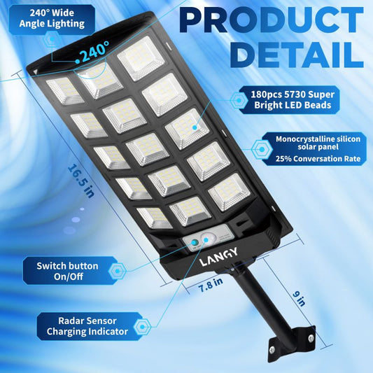 60W 90W Solar Outdoor Dusk to Dawn Lights with Remote Control - Tampa Home & Garden Store