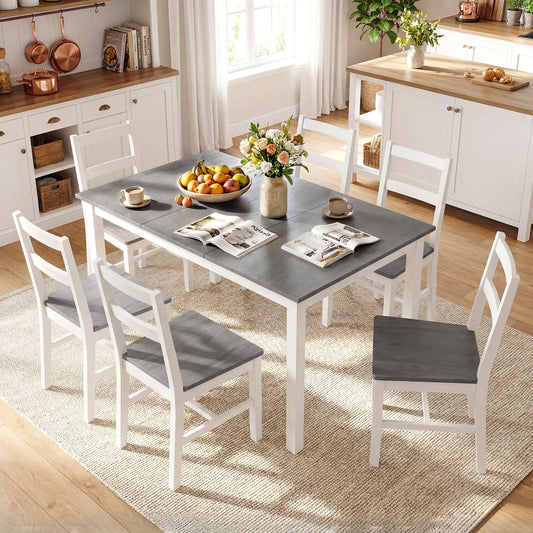 60 Inch Rectangular Dinner Table with Solid Rubber Wood Legs - Tampa Home & Garden Store