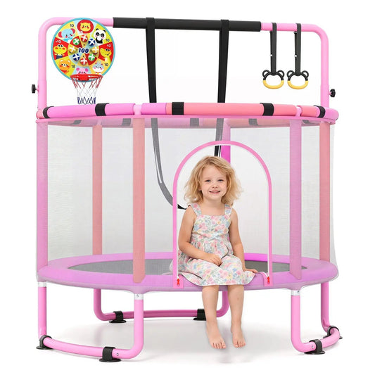 60-Inch Kids Trampoline DirectDeals with adjustable gymnastics bar and enclosure on Tampa Home & Garden Store