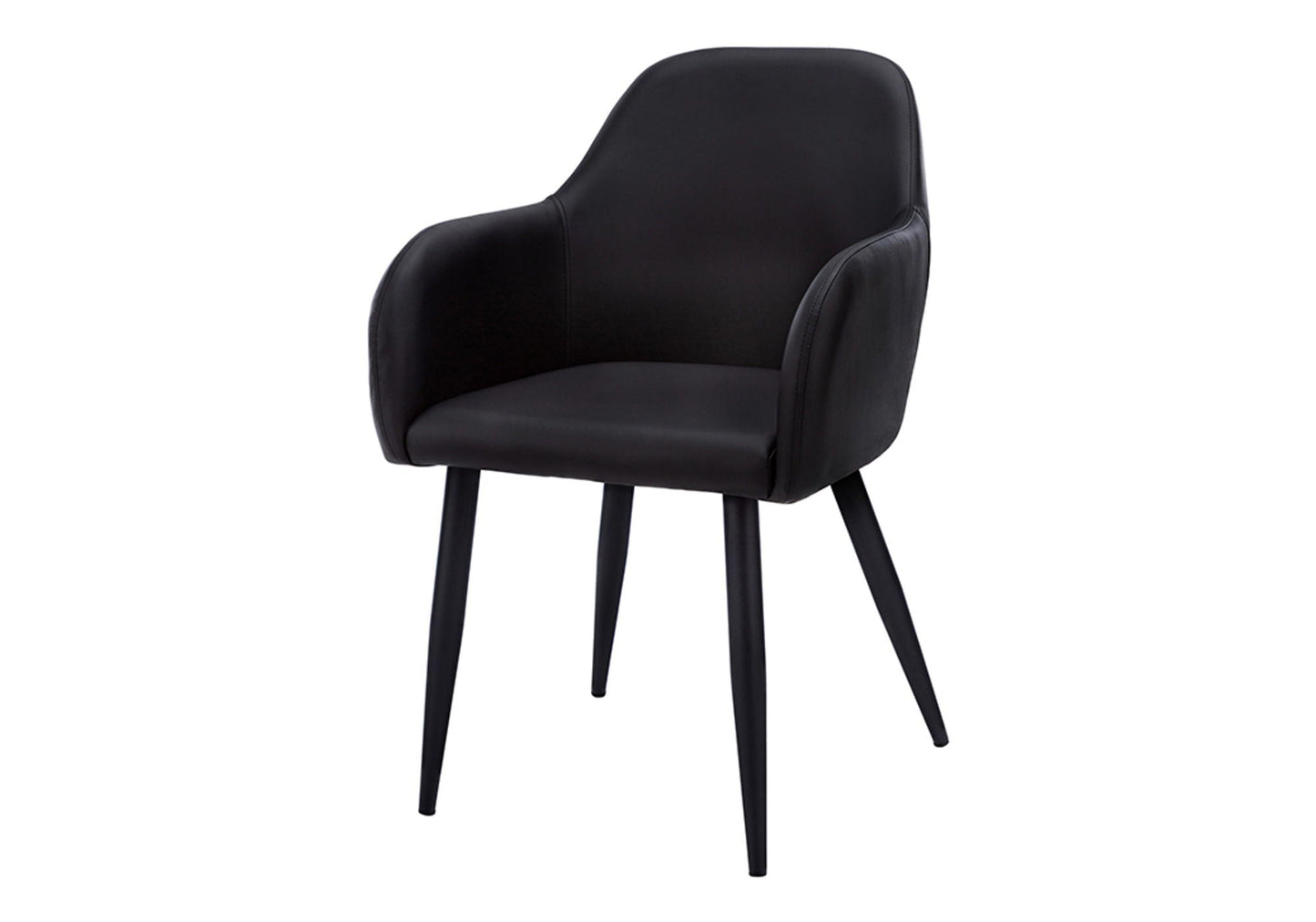 Set of 2 Upholstered Dining Chairs and Armrests