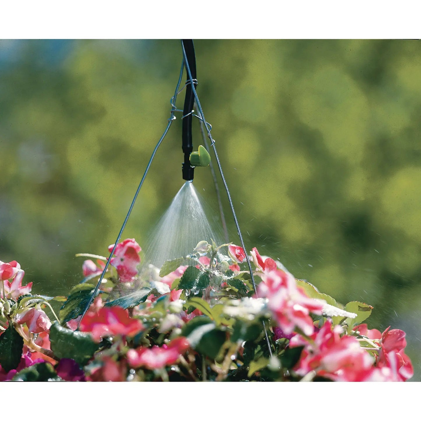 Barb Misting Sprayer With Flow Control Orbit Irrigation drip in hose valves among flowers on Tampa Home & Garden Store