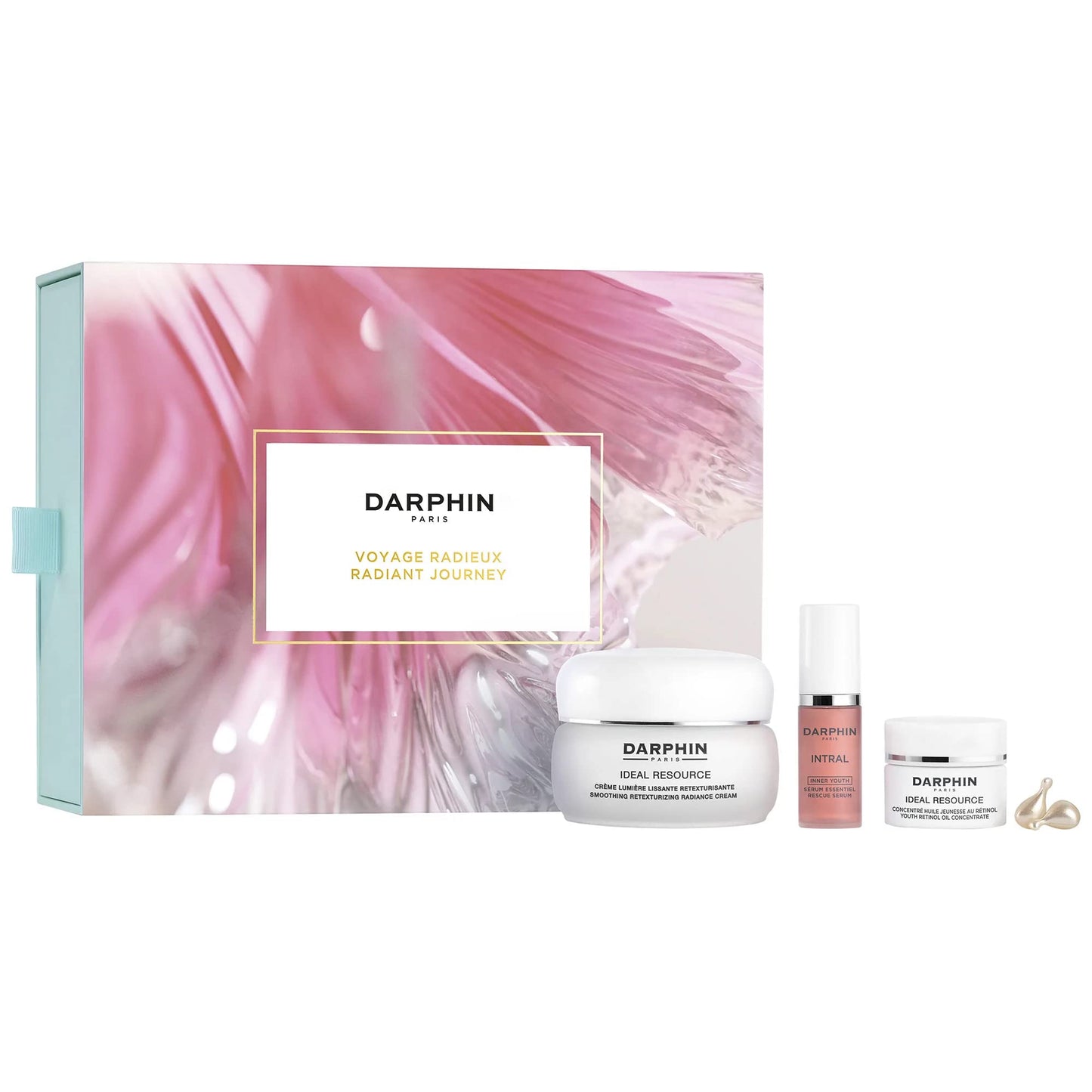 Darphin Paris Voyage Radieux skincare set with pink packaging IDEAL RESOURCE cream on Tampa Home & Garden Store