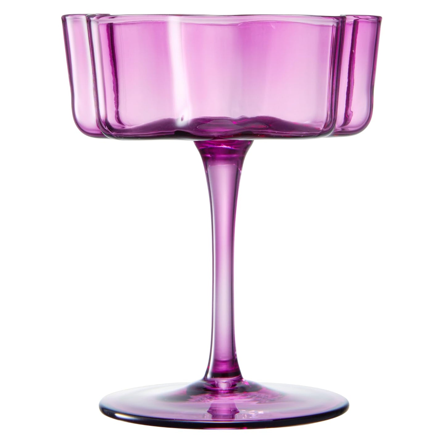 Flower Wave Amethyst Cocktail Glasses Set of Two