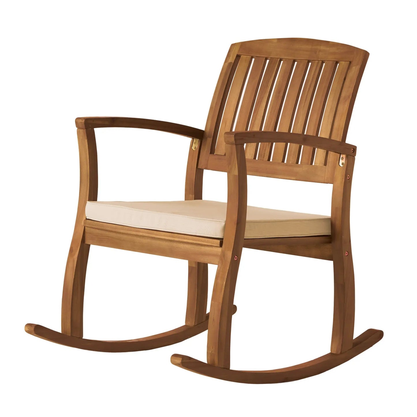 Selma rocking chair with cushion in natural wood finish on Tampa Home & Garden Store