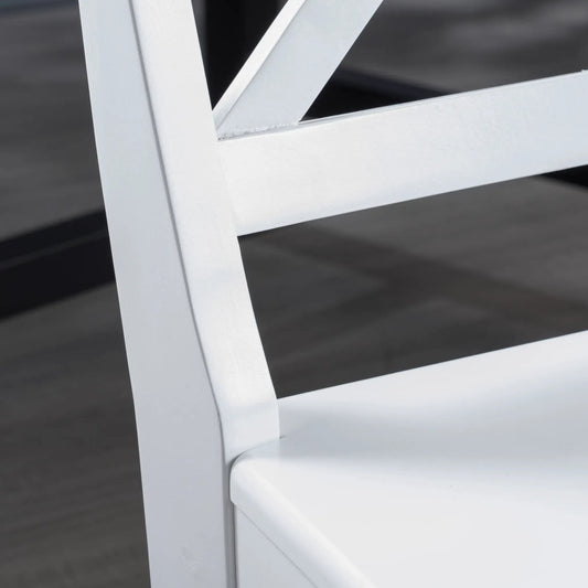 Roshan farmhouse dining chair white acacia wood frame close-up on Tampa Home & Garden Store