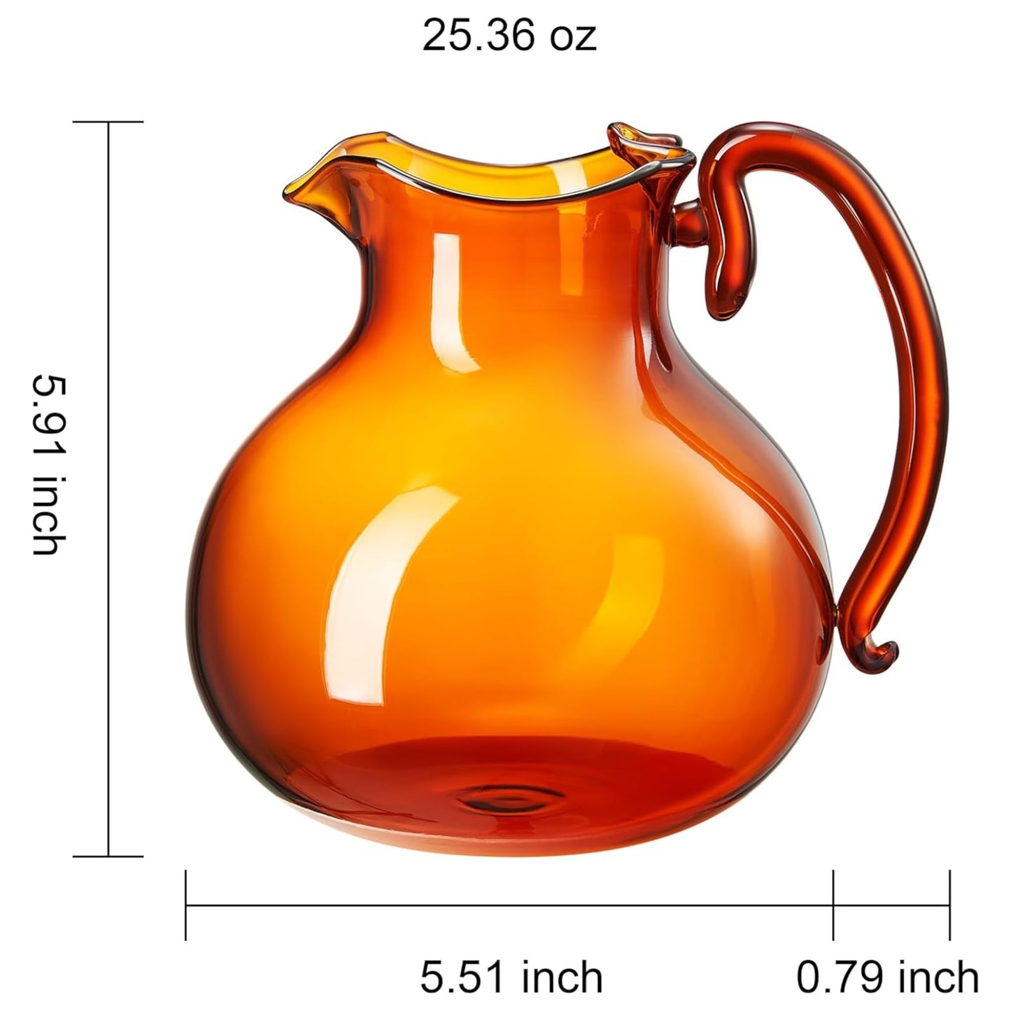 Handmade Murano Amber Glass Jug And Pitcher