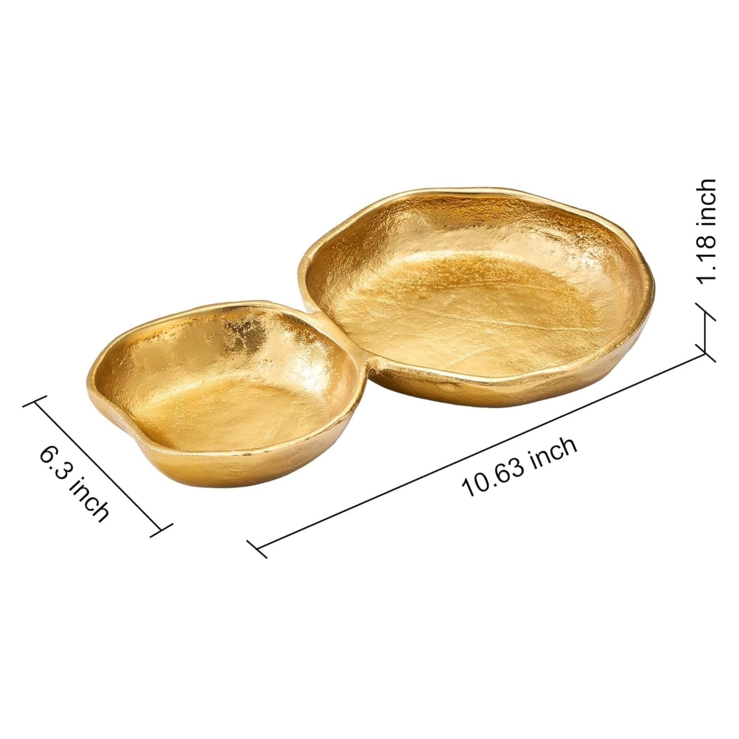 Set of 2 Elegant and Gold Decorative Bowls