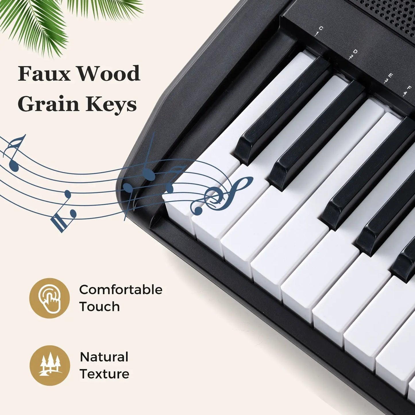 61-key beginner piano kit with stand and stool black faux wood grain keys DirectDeals on Tampa Home & Garden Store