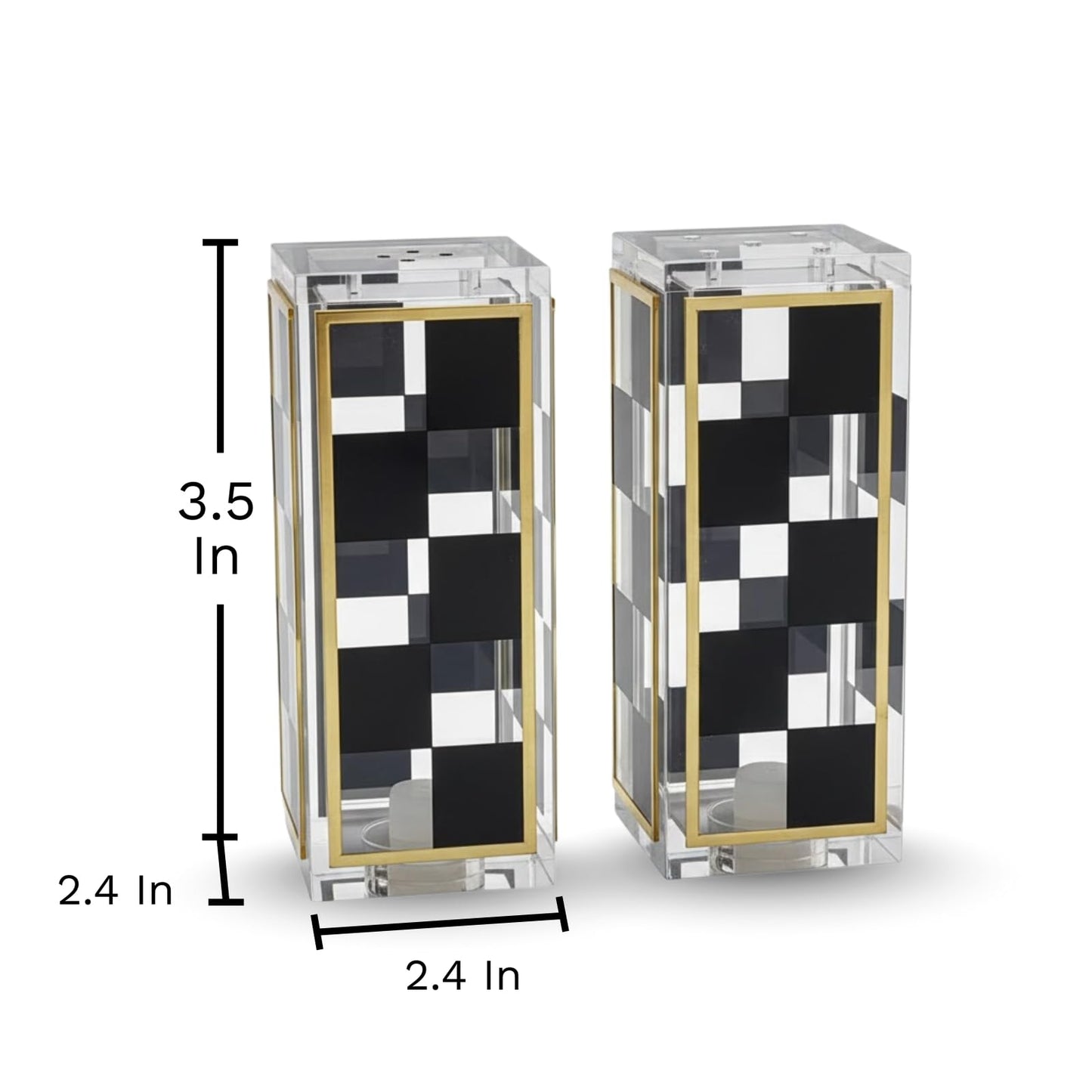 Black Checkered Salt and Pepper Shaker Set