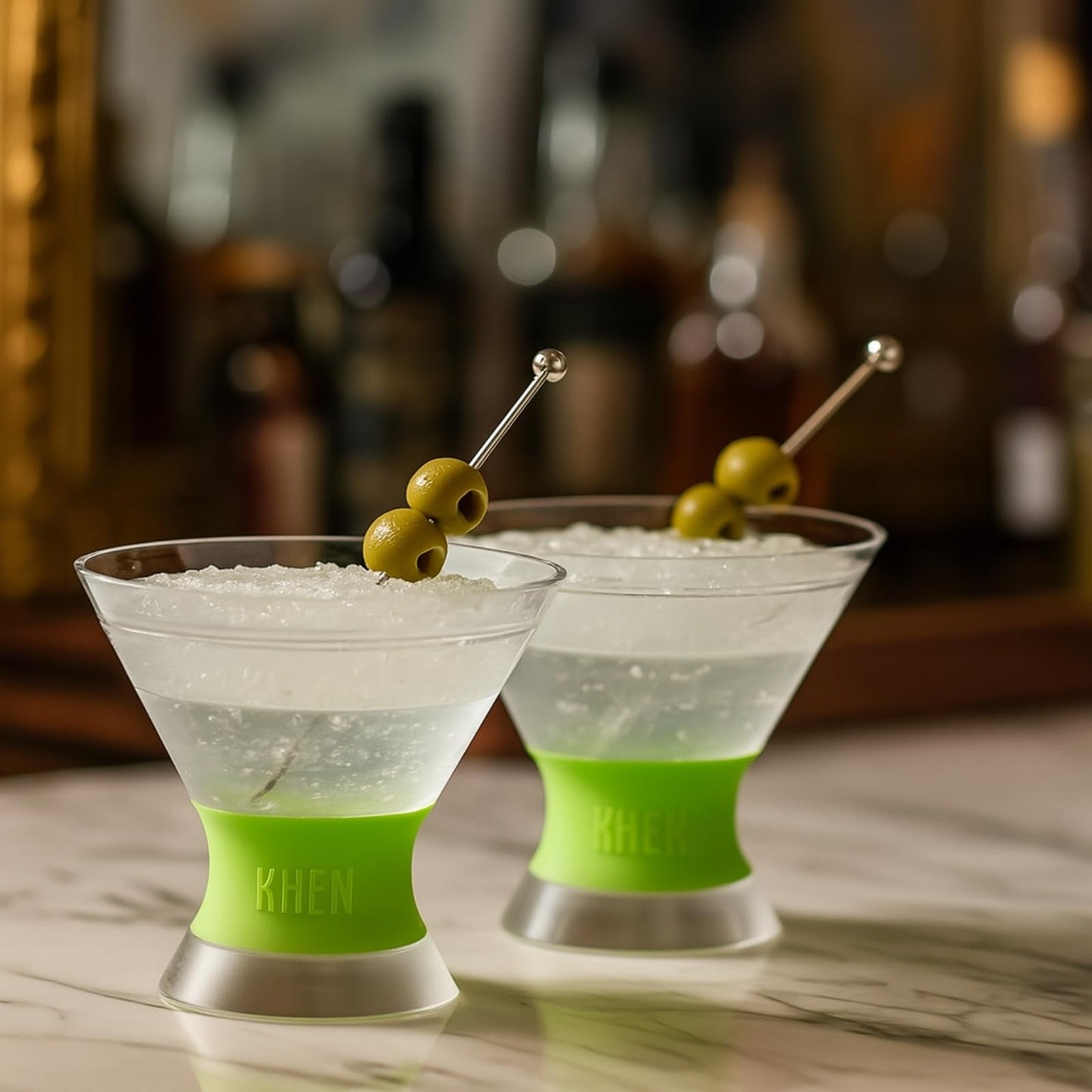 Set Of Two 10 Oz Cooled Acrylic Martini Glasses