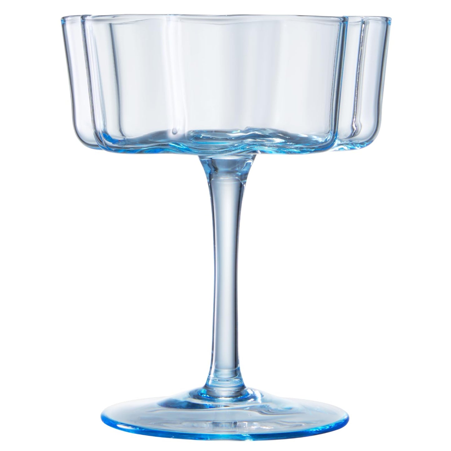 Cobalt Blue Wave Coupe Glasses Set of Two