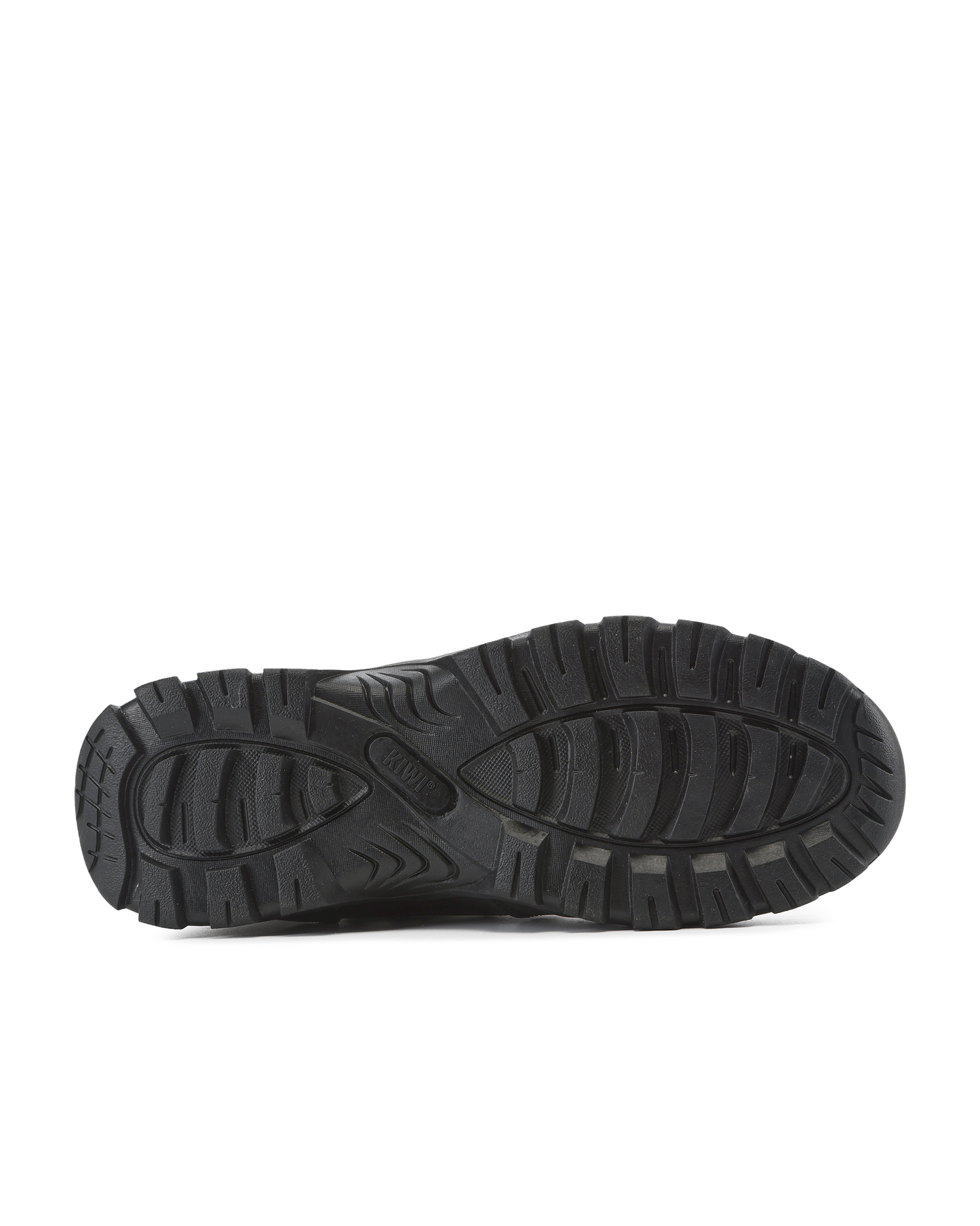 Pair of Kiwi Rugged Black Action Boots with chunky rubber tread soles on Tampa Home & Garden Store