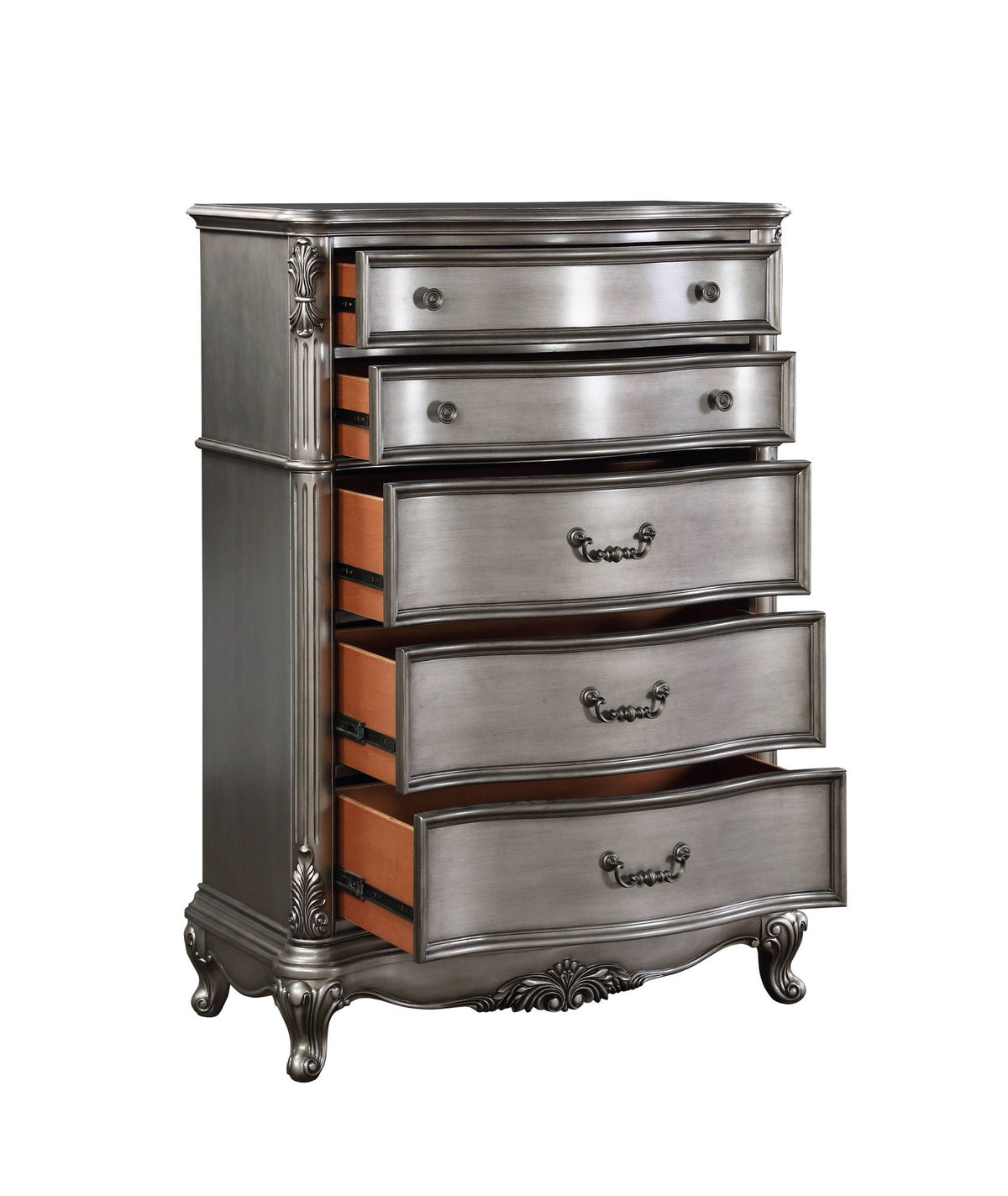 Ariadne Antique Silver Accent Chest with ornate detailing, antique finish by HouseOfZazla on Tampa Home & Garden Store