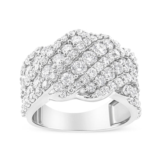 10K white gold diamond multi-row cluster ring, 3.00 cttw, I-J color I3 clarity, size7 on Tampa Home & Garden Store