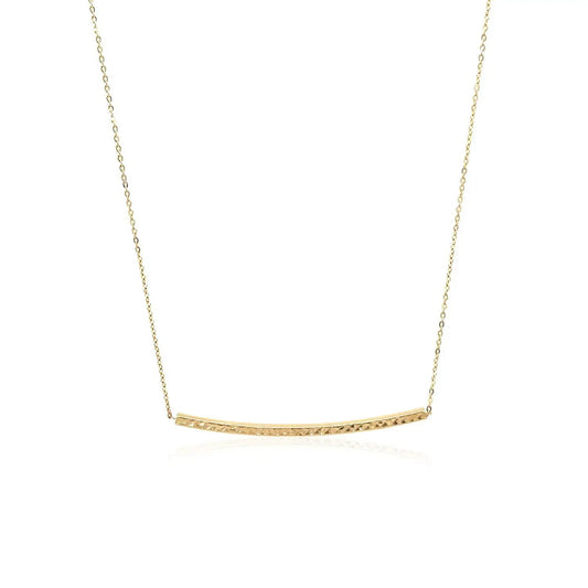 14k yellow gold bar necklace with textured finish by Bids on Tampa Home & Garden Store