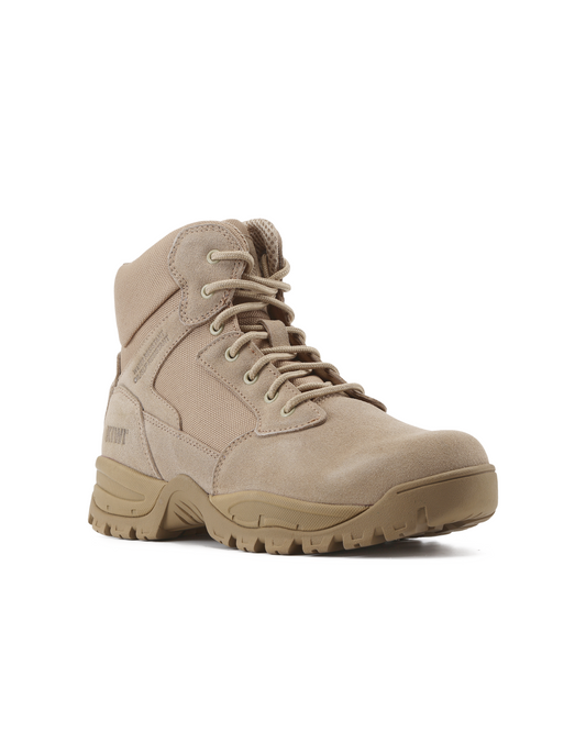 Kiwi Rugged Sand Suede 6-Inch Tactical Boots, tan suede upper with rugged tread on Tampa Home & Garden Store