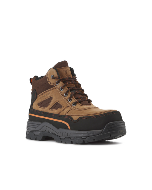 Kiwi Trail Wheat Suede Nylon Steel Toe Boots with tan upper and rugged outsole on Tampa Home & Garden Store
