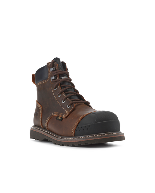 Kiwi Crazy Horse Boots 6 Inch Cap Toe brown leather work boot rugged sole Tampa Store on Tampa Home & Garden Store
