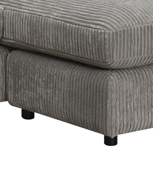 Tavia Reversible Sectional Sofa gray ribbed upholstery close-up cushion texture on Tampa Home & Garden Store