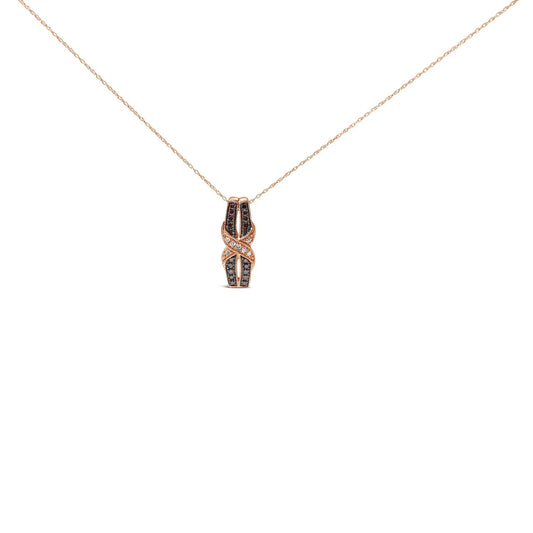 10K rose gold diamond infinity twist necklace with pavé pendant on delicate chain by Bids on Tampa Home & Garden Store