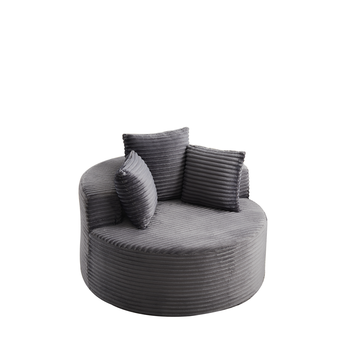 Modern Round Corduroy and Single Sofa Chair