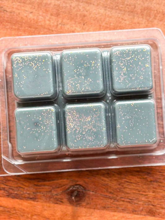 Hearthside Inn Wax Melt six teal squares with gold flecks peppermint pine scent on Tampa Home & Garden Store