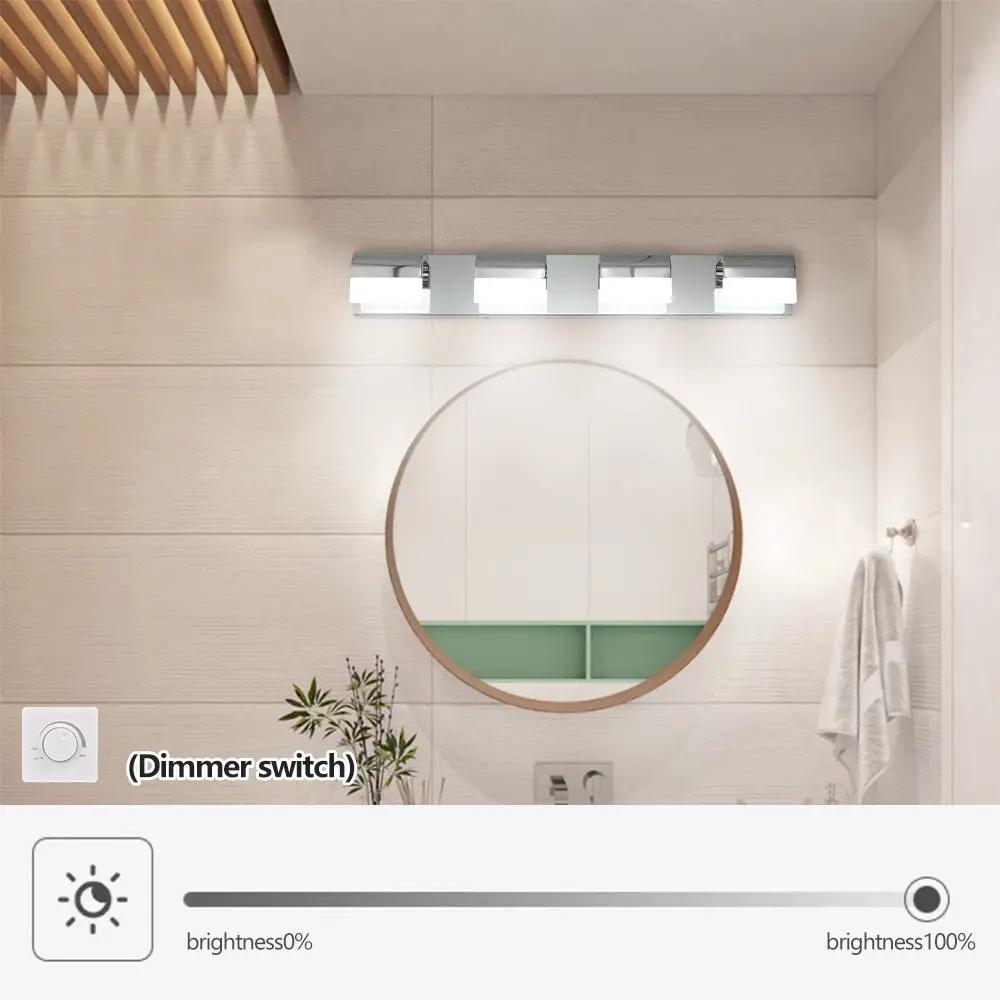 Tocador de baño moderno Iluminación LED de 4 luces para tocador Luces de pared de baño sobre el espejo