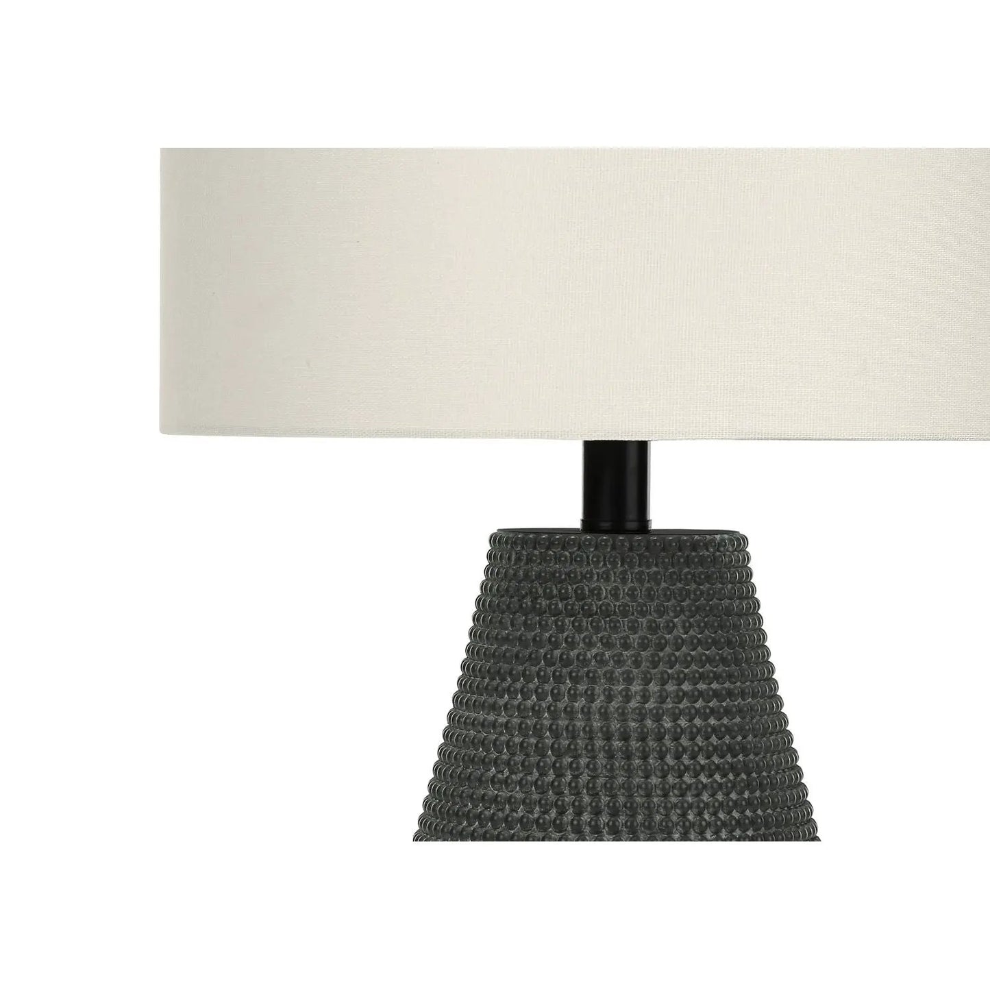 Table lamp black resin beaded base with white fabric shade by Unique Piece Furniture on Tampa Home & Garden Store
