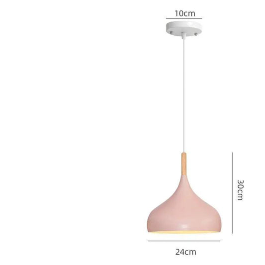 Creative Macarone chandelier pink pendant with wooden neck LED light Decorbites on Tampa Home & Garden Store