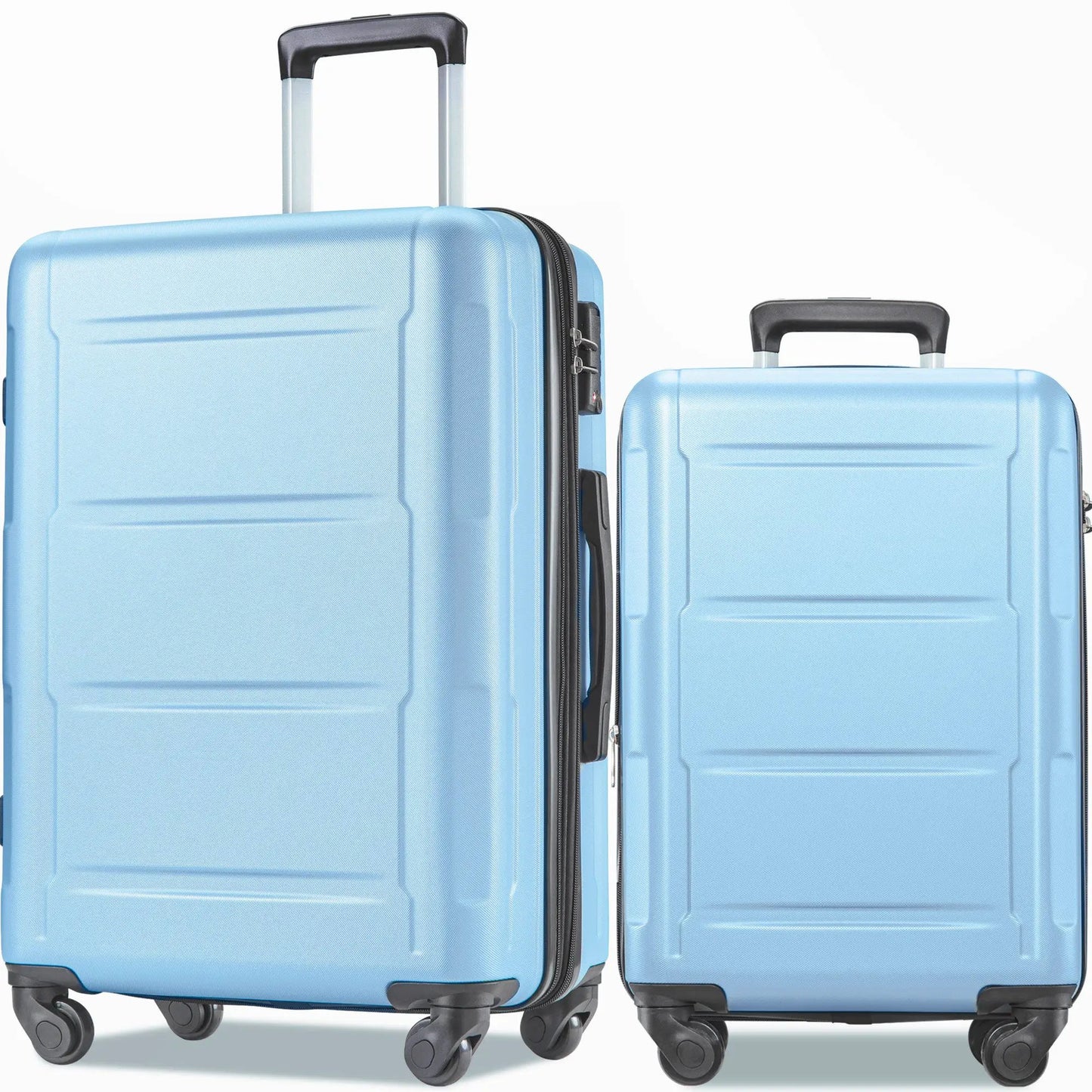 Light blue expandable spinner luggage set, 2-piece suitcases with wheels on Tampa Home & Garden Store