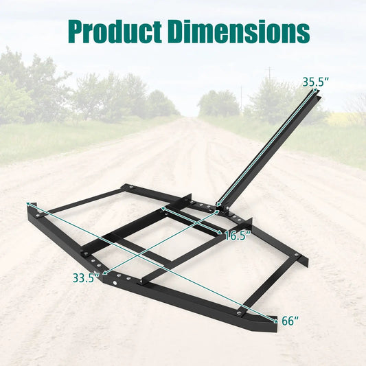 66-Inch driveway drag tow-behind leveling rake black DirectDeals on Tampa Home & Garden Store