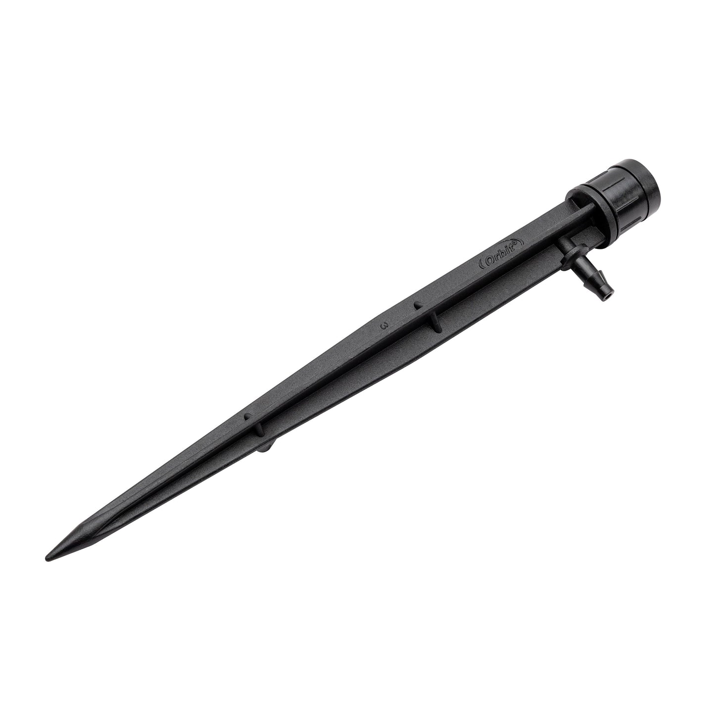 Quarter Inch Barb Micro Bubbler on Stake by Orbit Irrigation, black plastic drip emitter on Tampa Home & Garden Store