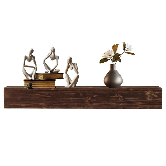 60 Inch Rustic Wood Fireplace Mantel and Shelf