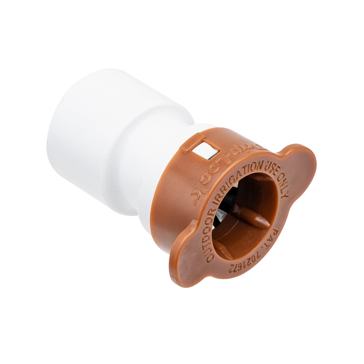 Orbit Irrigation 1/2 in PVC Slip x Drip-Lock Adapter white body orange collar on Tampa Home & Garden Store